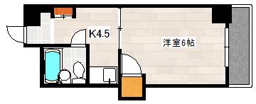 中広ハウス(1K/4階)の間取り写真