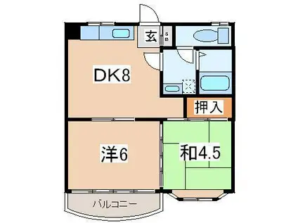 エムズマンション(2SDK/2階)の間取り写真