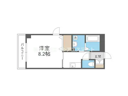 ラシーヌ御崎(1K/3階)の間取り写真