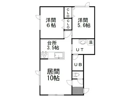 ルラーシュ(2LDK/1階)の間取り写真