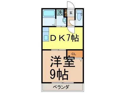 ラ・セゾン・ソレイユ(1DK/3階)の間取り写真