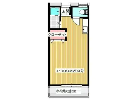 クレセント大橋(ワンルーム/2階)の間取り写真