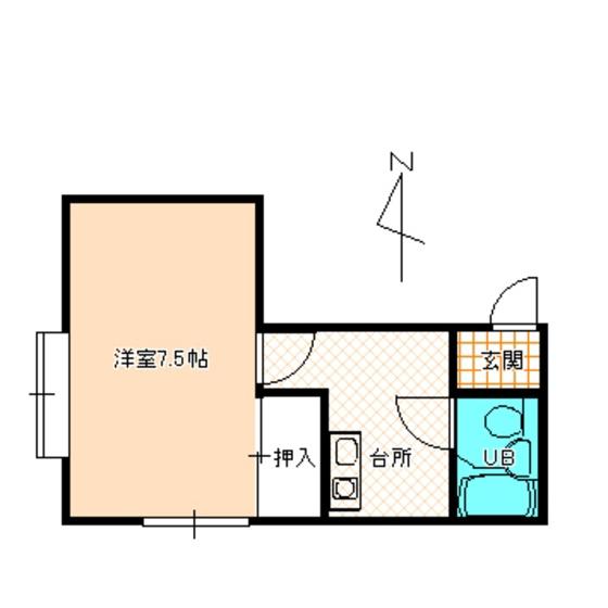 根木ハイツI(1K/2階)の間取り写真