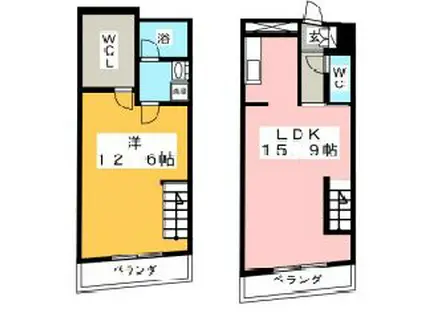 グランヒル台原II(1LDK/1階)の間取り写真