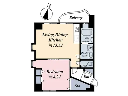 マーヴェラスガーデンコート(1LDK/7階)の間取り写真