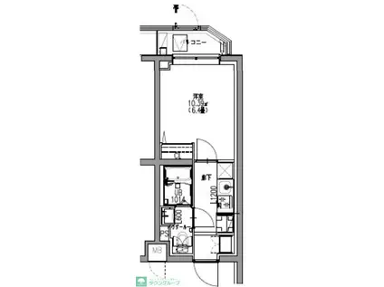 S-RESIDENCE行徳COURANT(1K/1階)の間取り写真