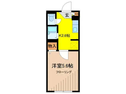 メディオ三鷹(1K/1階)の間取り写真