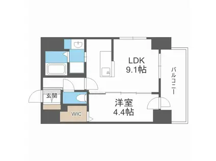 プライマル札幌桑園(1LDK/5階)の間取り写真