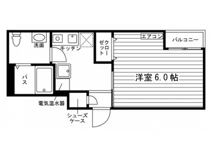 ル・シエル神山(1K/2階)の間取り写真