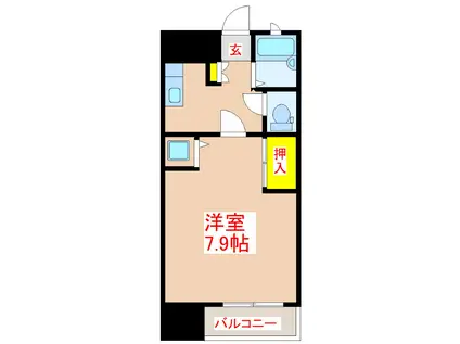 サンパティーク上之園(1K/2階)の間取り写真