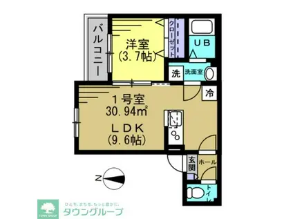 グランドソレイユ新検見川I(1LDK/2階)の間取り写真