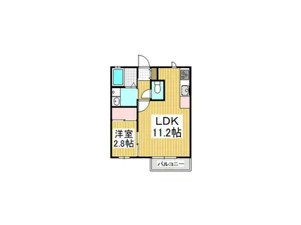 グレイス 夕映(1LDK/1階)の間取り写真