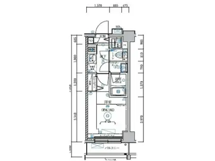 RELUXIA横濱吉野町(1K/7階)の間取り写真