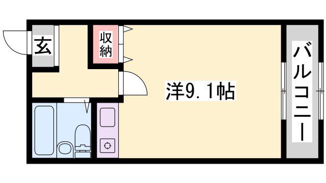 グリーンヒル(ワンルーム/1階)の間取り写真
