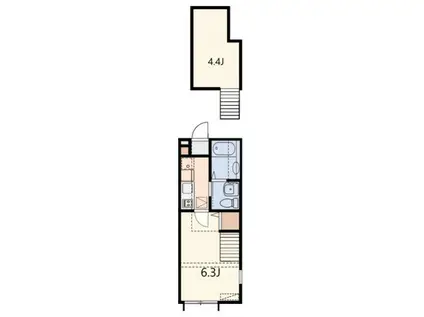 レジェンドヴィラ弘明寺(1K/1階)の間取り写真