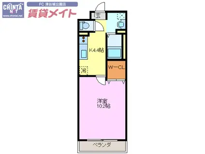 サクラーレ(1K/1階)の間取り写真