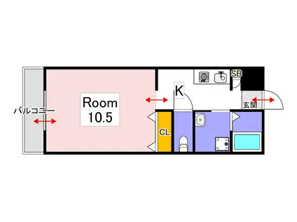 クレセール津島(1K/2階)の間取り写真