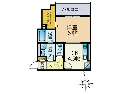 西中延3丁目マンション(1DK/1階)の間取り写真
