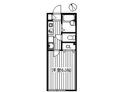 フルールハイム(1K/1階)の間取り写真