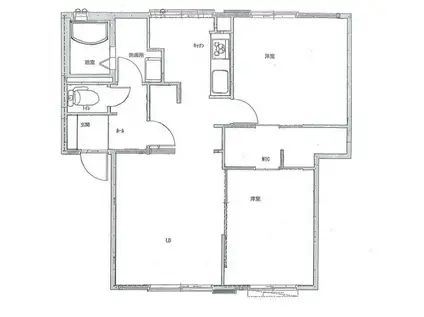 サウスゲートコーポ B棟(2LDK/1階)の間取り写真