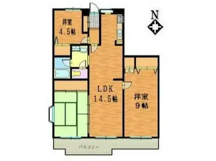 サングリーン11(3LDK/3階)の間取り写真