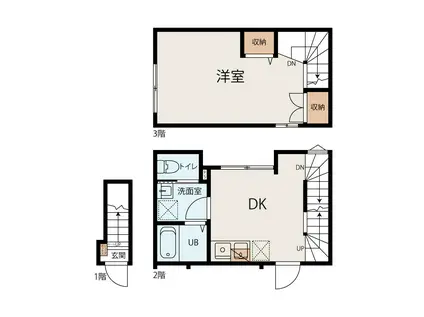 FS新蒲田2丁目APARTMENT HOUSE(1DK/2階)の間取り写真