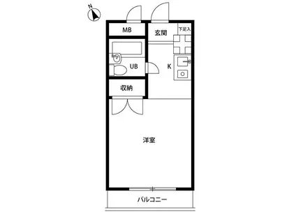 プレール新板橋(ワンルーム/1階)の間取り写真