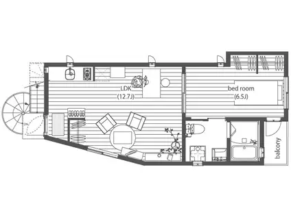 FROM 1ST ROPPONGI デザイナーズレジデンス(1LDK/3階)の間取り写真