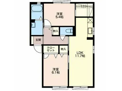 FLEUR SAKURA(2LDK/1階)の間取り写真