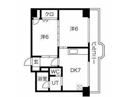 清水ハイツ(2DK/2階)の間取り写真