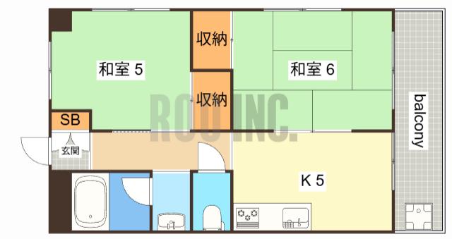 メゾン門田(2K/2階)の間取り写真