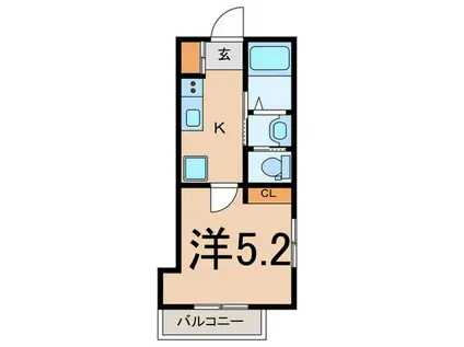 岸谷三丁目工事(1K/2階)の間取り写真