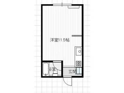 プランドール(ワンルーム/1階)の間取り写真