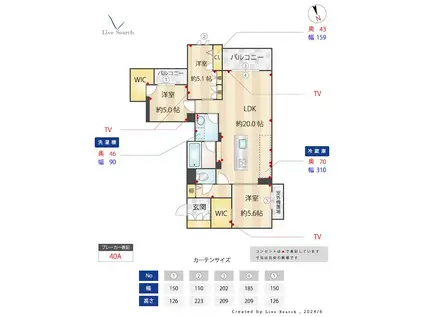 シャルマン大橋(3LDK/3階)の間取り写真