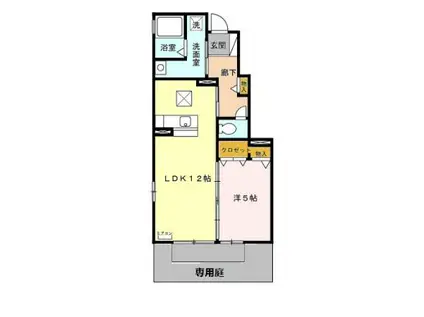 サンモール南野(1LDK/1階)の間取り写真