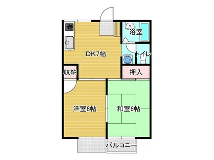 プレジール・泉(2DK/1階)の間取り写真