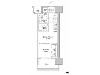 ザ・パークハビオ新栄(1DK/5階)の間取り写真