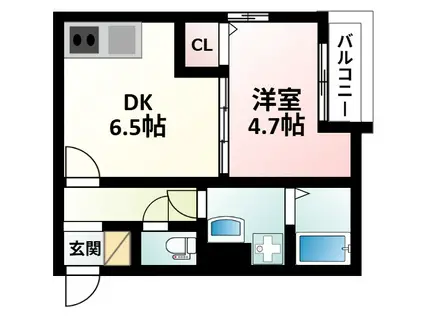 メゾンCOCO垂水(1DK/3階)の間取り写真