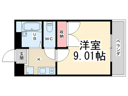 南花屋敷エイティーンハウス(1K/3階)の間取り写真