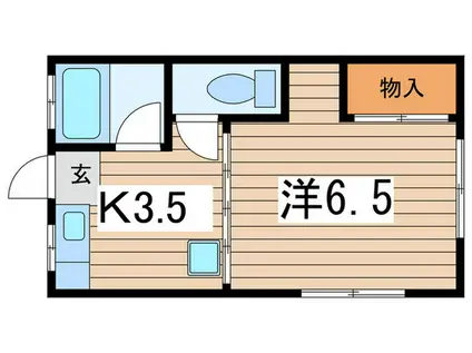 けやき荘(1K/2階)の間取り写真