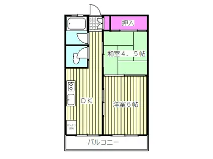 中銀新青木公園団地7号棟(2DK/1階)の間取り写真