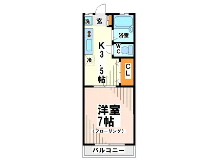 エイトサンライズ(1K/2階)の間取り写真