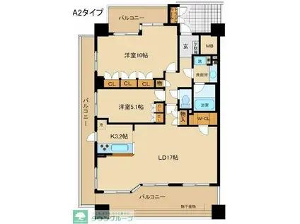 シンフォニックシティ・アリアコート(2LDK/7階)の間取り写真