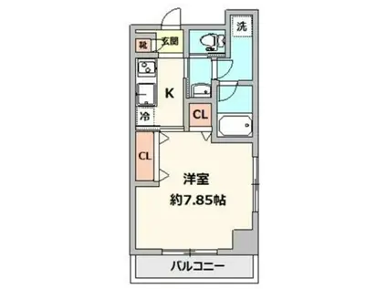 TOKIO東向島(1K/4階)の間取り写真