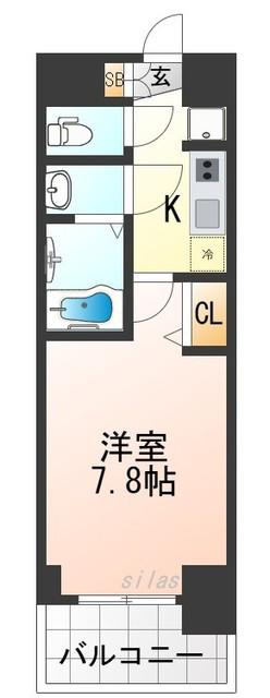 ソルテラス大阪BAY STATION SIDE(1K/7階)の間取り写真
