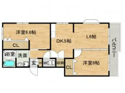 OH BLD(2LDK/2階)の間取り写真