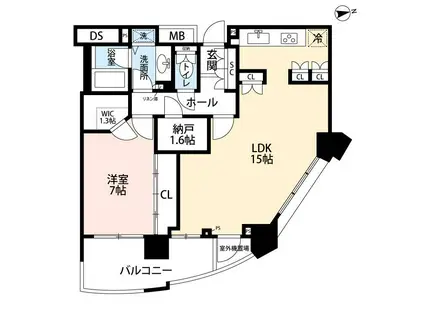 パーク・コート恵比寿ヒルトップレジデンス(1SLDK/5階)の間取り写真