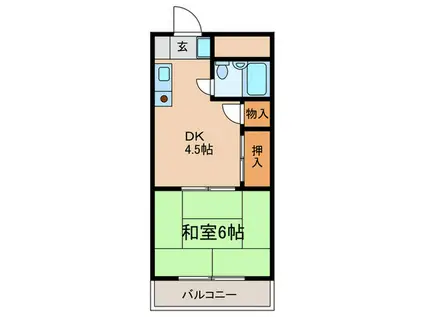 MFK京橋マンション(1DK/2階)の間取り写真