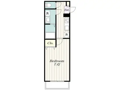 ジーメゾン綾瀬(1K/1階)の間取り写真