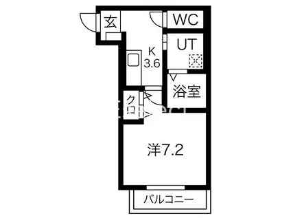 プラザドゥシャレ―(1K/3階)の間取り写真